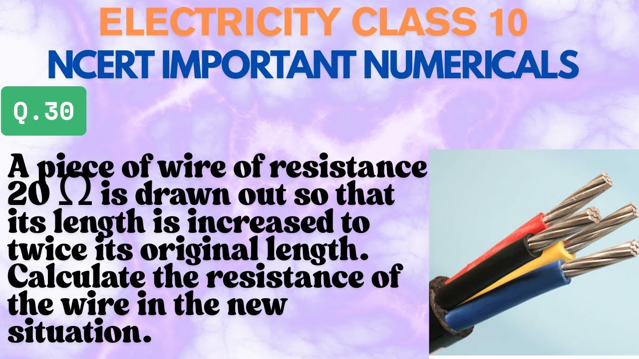 A piece of wire of resistance 20Ω is drawn out so that its length is increased to twice its original