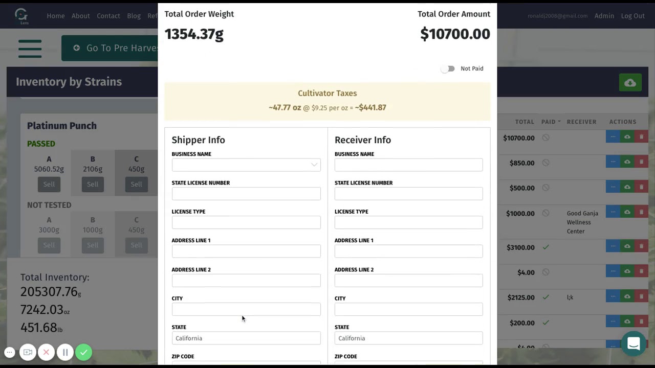 Auto Populating Sales Manifest - GroLens