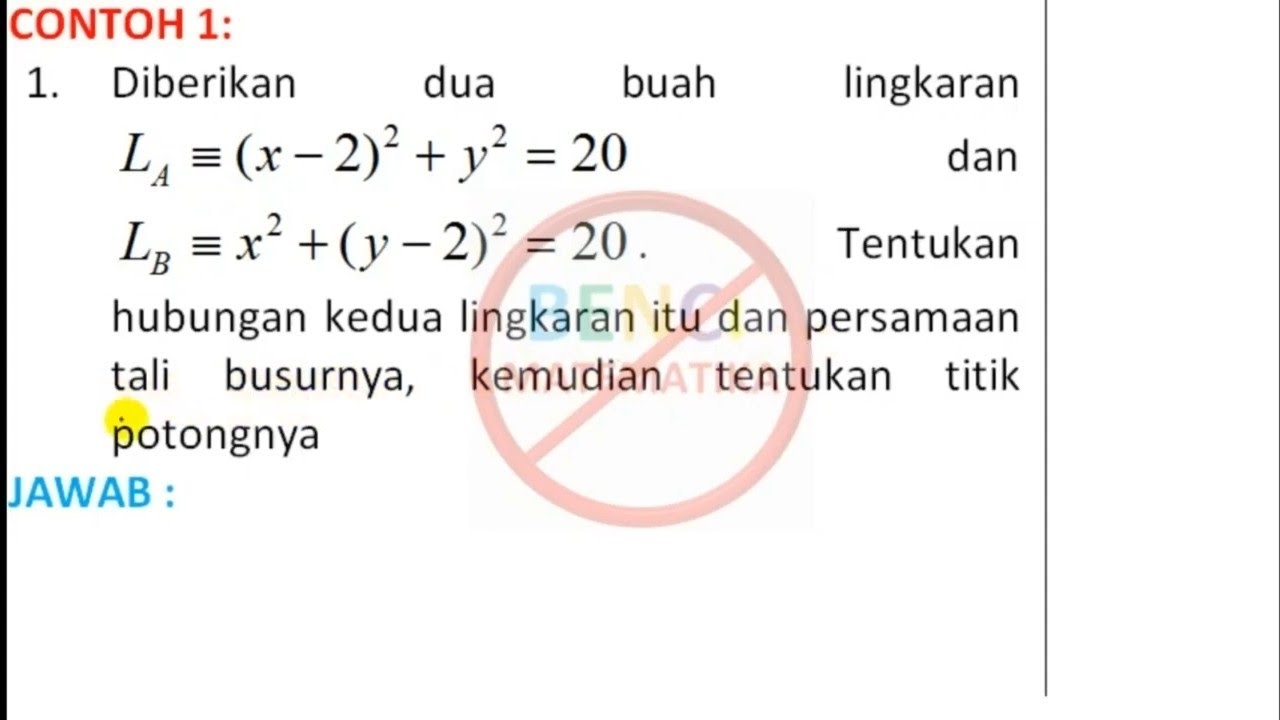 Kumpulan Soal Dan Pembahasan Materi Kedudukan Dua Lingkaran