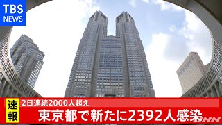 【速報】東京都2392人感染、2日連続2000人超