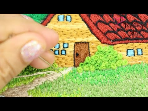 ¡Increíbles puntadas para bordar paisajes! BORDADO A MANO FACIL