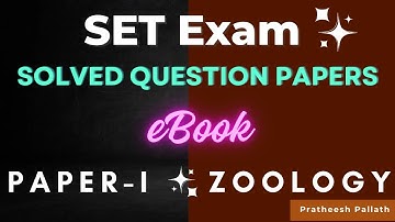 SET EXAM|PAPER-I|ZOOLOGY|PREVIOUS QUESTIONS|EBOOK
