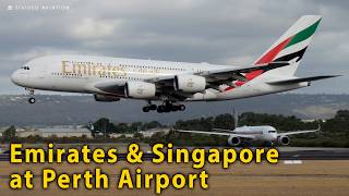 Emirates, Singapore, National Jet Express, Qantas, Jetstar & Skippers on RW03 at Perth Airport.