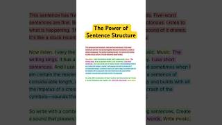 The power of sentence structure #writingtips #writingcommunity #writing