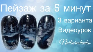 Новогодний дизайн ногтей. Быстрый новогодний дизайн. Экспресс дизайн ногтей. Nail tutorial