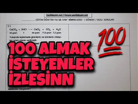 10.Sınıf Kimya 1.Dönem 1.Yazılı