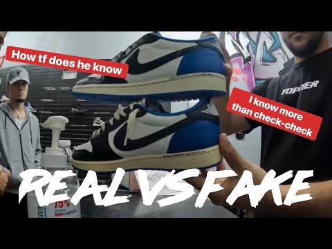 Real Vs fake comparison of Jordan 1 Travis Scott fragment lows The same per...