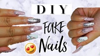 DIY FAKE NAILS AT HOME FOR CHEAP + EASY! | UNDER $10 | MarciaLanaXO