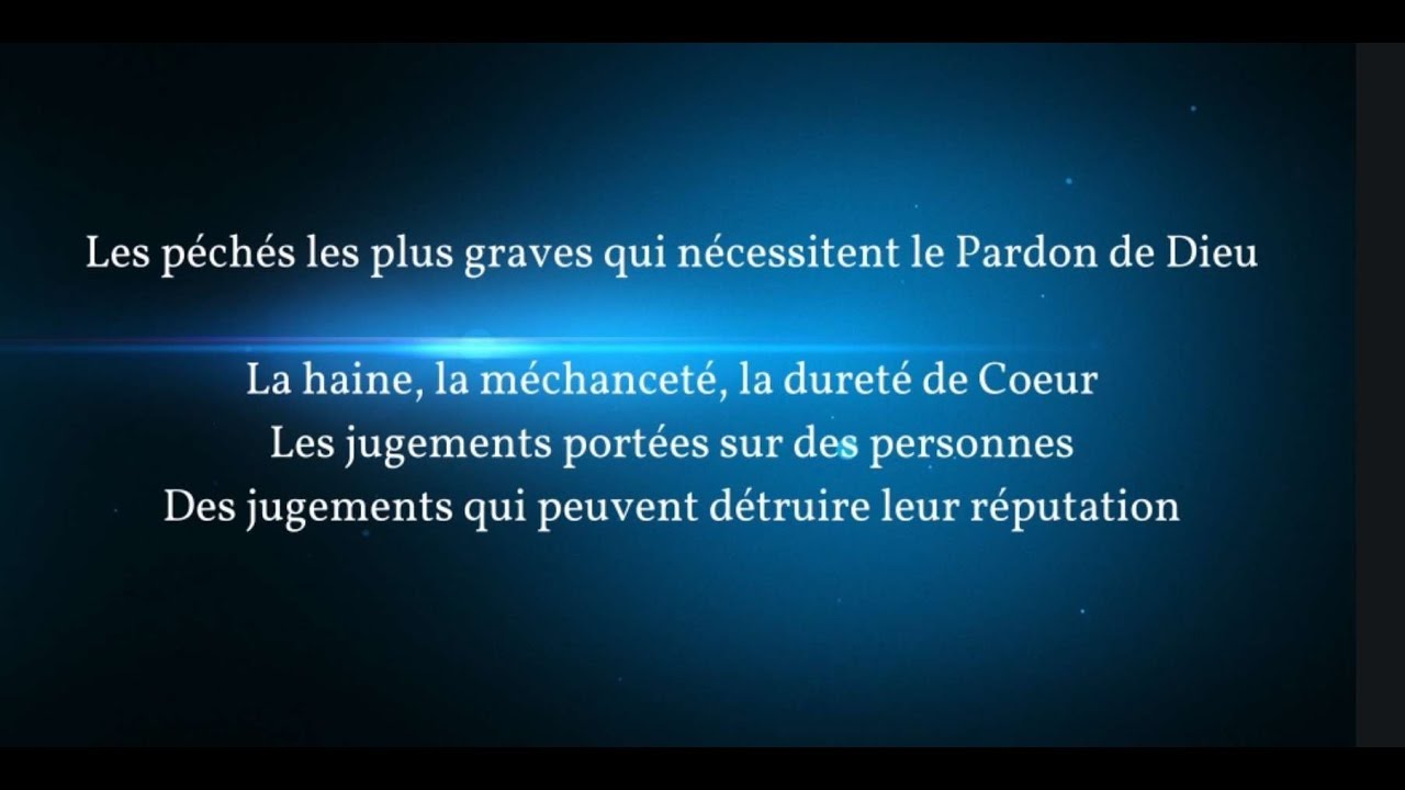 Confessez vous car toute personne qui meurt en état de péché mortel descend immédiatement en enfer - YouTube