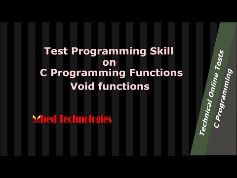C Programming multiple choice question on void function