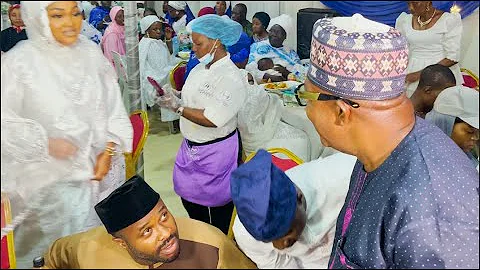 Too Humble! Watch Femi Adebayo, Mercy Aigbe Kneel to Welcome His Dad, Oga Bello
