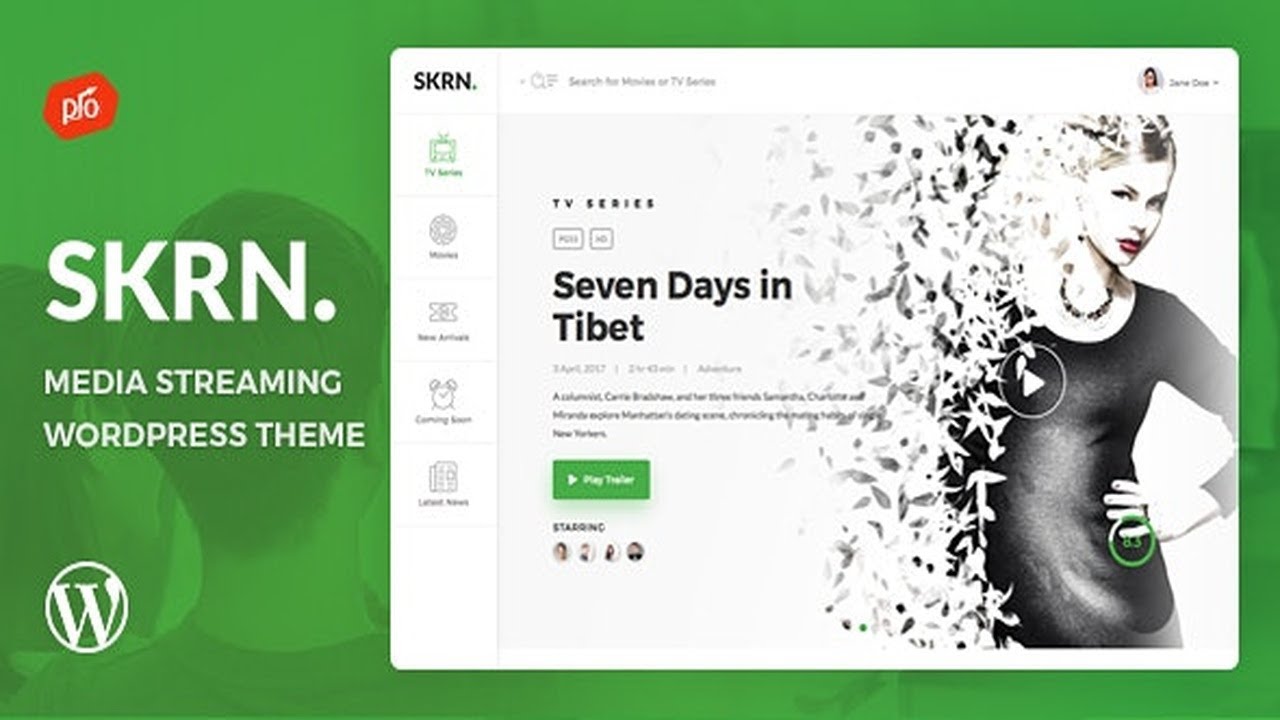 SKRN - Media Streaming App WordPress Theme Free Download