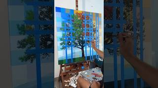New timeline tree painting in acrylic.  I used so much tape!  Let me know what you think.  #painting