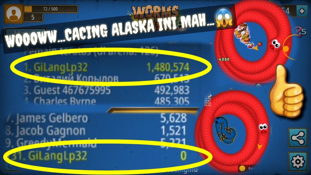 Worms Zone.io / Zona Cacing.io _Cacing Alaska ini mah😱😂_ Game