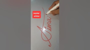 how to write stylish name 💕 aima ✨️ cursive writing #youtubeshorts #youtube #ytshorts