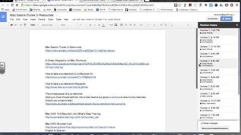 Revision History in a Google Doc