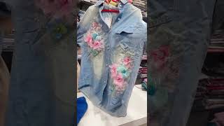 Floral Denim Jacket Transformation 💙🌸#shorts#trending#viral #ytshortsindia #viralvideo#denimjacket
