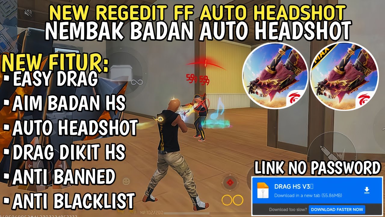 AIMLOCK 99%‼️AIMLOCK NO DRAG HS |REGEDIT FF AUTO HEADSHOT TERBARU 2025 - COCOK BUAT ISIAN 100% AMAN
