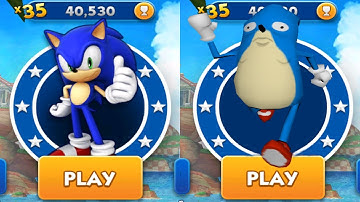 Sonic Dash vs Go Sanic Goo MEME - All Characters Unlocked All Bosses Defeated Eggman Zazz