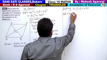 Class 10 Maths (Ex 7D Example 20) TRIANGLES (RS Agarwal 2019)