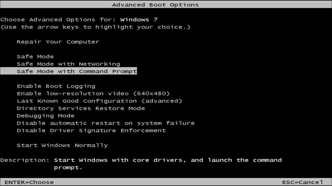 Advanced Boot Options In Windows 7 How To Access Youtube