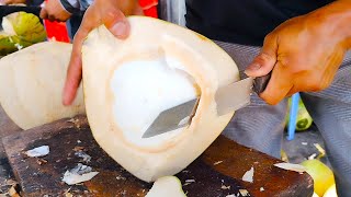 Amazing Coconut Cutting Skills-Happy Yummy-Cambodia Street Food