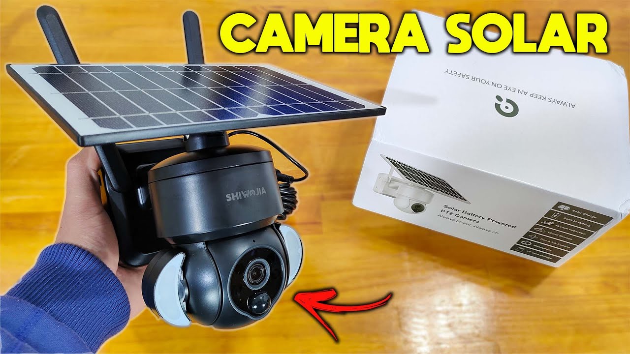 CAMERA SOLAR WIFI SHIWOJIA - A PROVA D'ÁGUA IP66 LUZ NOTURNA, UNBOXING E CONFIGURAÇÕES.