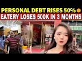 Eatery Loses 500K in Three Months, China’s Personal Debt up 50%, 8 Million Become Defaulters