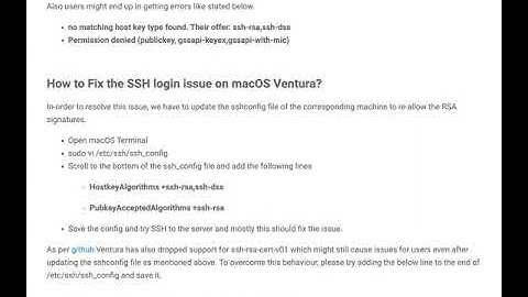 Fix macOS Ventura SSH login issue