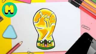 How to draw the 2026 World Cup trophy kawaii step by step