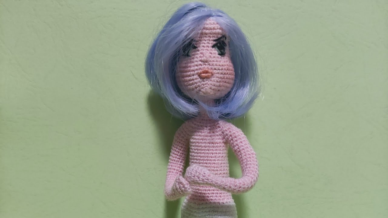 How to embroider crochet doll's face. Crochet doll face YouTube