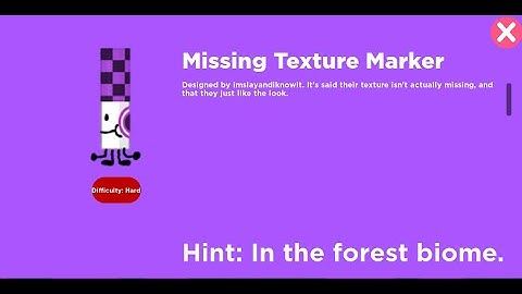 How to find Missing Texture Marker - Find The Markers