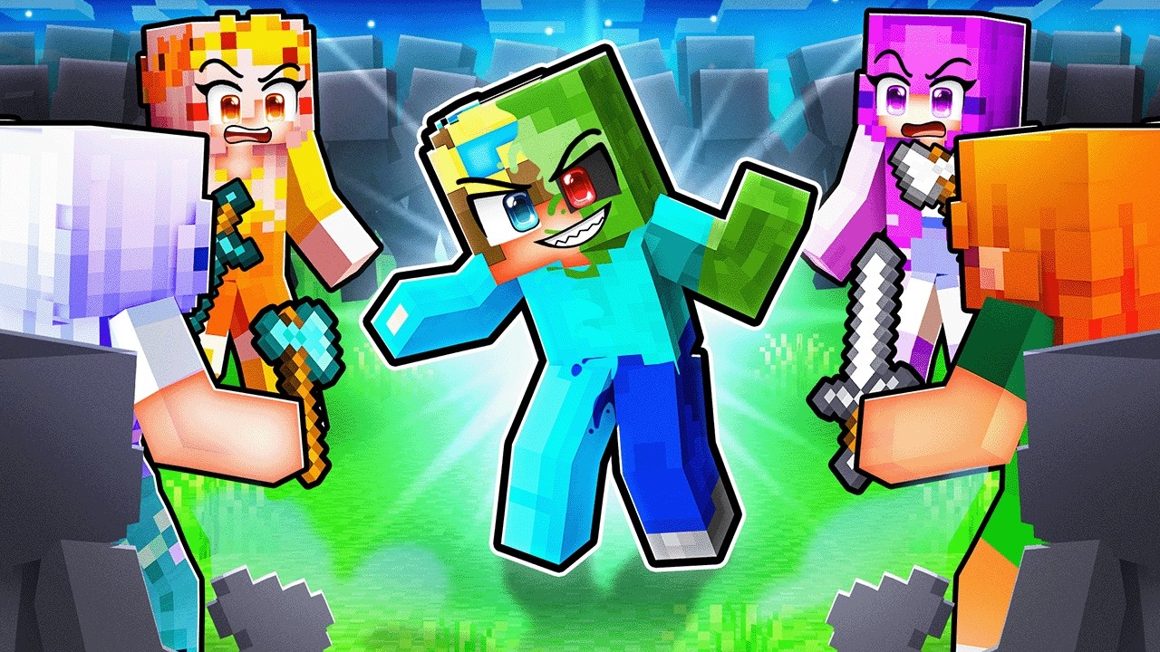 SHAPESHIFTING Speedrunner vs GIRL Hunters in Minecraft!