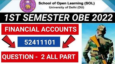 DU SOL FINANCIAL ACCOUNT ANSWER - 2 FULL PART .. UPC CODE - 52411101