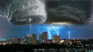 The sky turned into giant dark cloud! Powerful thunder and lighting hit Nanjing, China