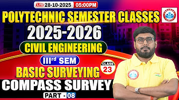 Polytechnic 3rd Semester Civil Engineering | Basic Surveying | Compass Survey #8 |BTEUP 5th Semester