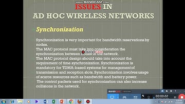 Issues in Adhoc Wireless Network