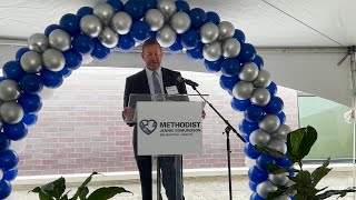 Scott Hartman gives remarks on Methodist Jennie Edmundson Behavioral Health