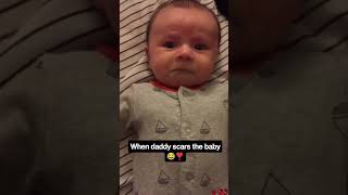 Cute Baby Got Scared By Dad
