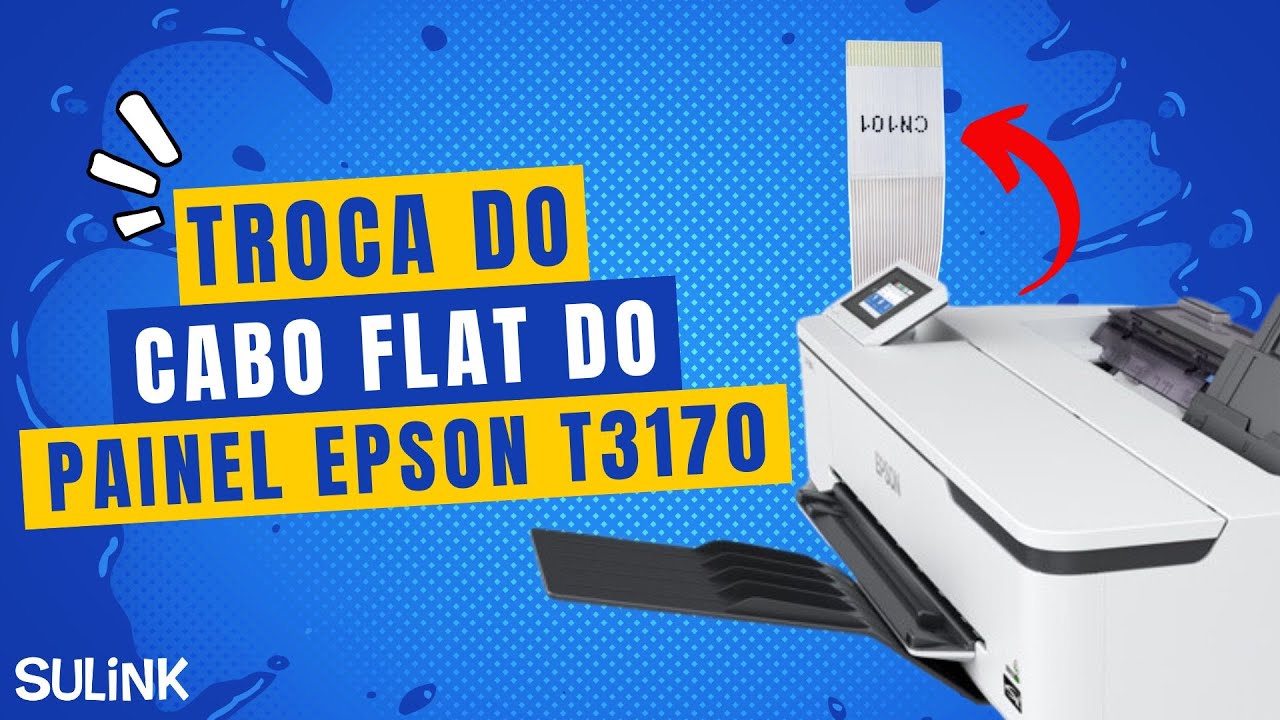 Como Fazer a Troca do Cabo Flat do Painel da Plotter Epson T3170 T3170X F570 - 