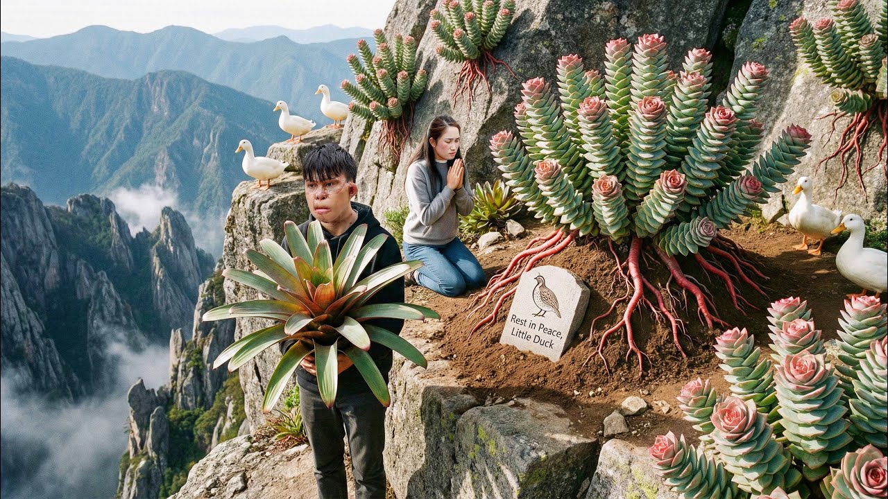 Brave Boy Risks His Life Harvesting String of Buttons on Cliff | Final Farewell to Little Duck