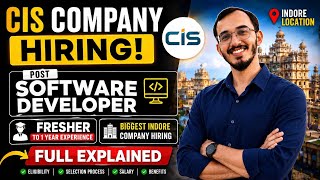 CIS Company Hiring 2025–2027 Batch | Trainee Software Developer | Indore Location | Apply Now 