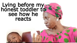 Lying in a FAKE Interview with an honest toddler | telling a lie to see how my toddler reacts