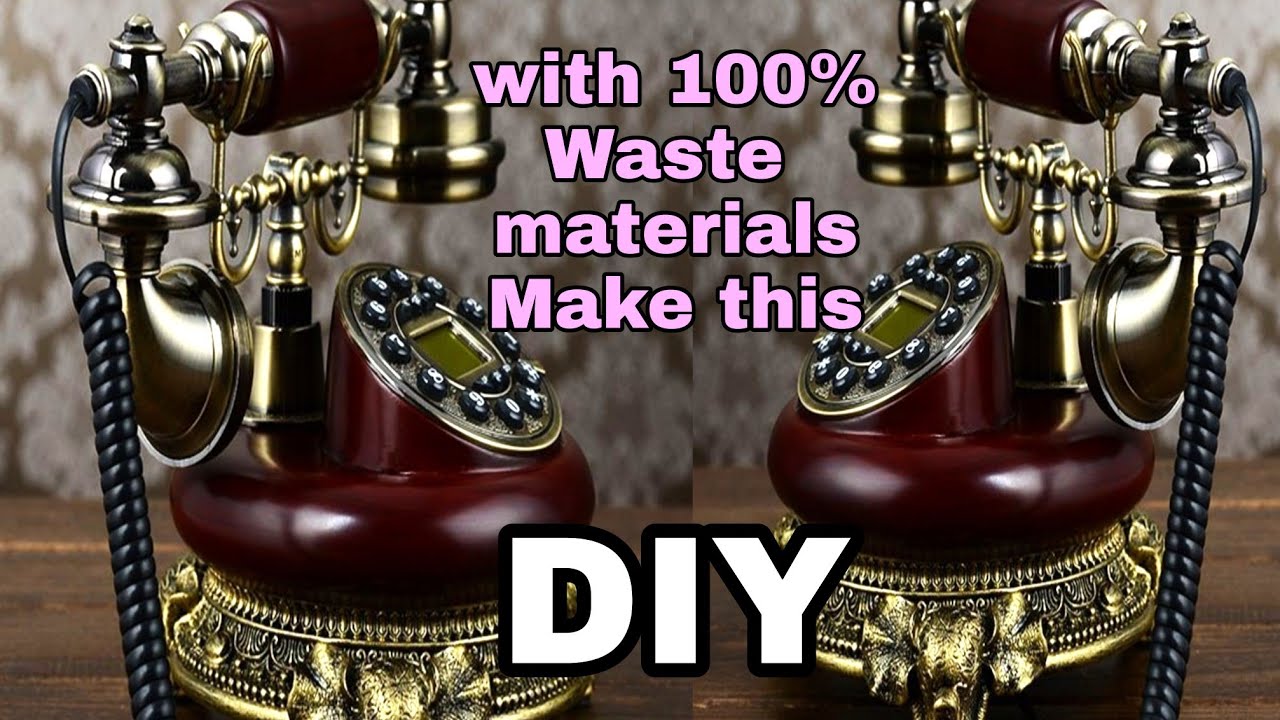 100% WASTE MATERIALS CRAFT|| HOW TO MAKE VINTAGE TELEPHONE ☎️|| CRAFT IDEA: #crafts #diy
