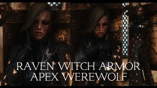 TES V - Skyrim: Raven witch Armor and Apex Werewolf by Zerofrost