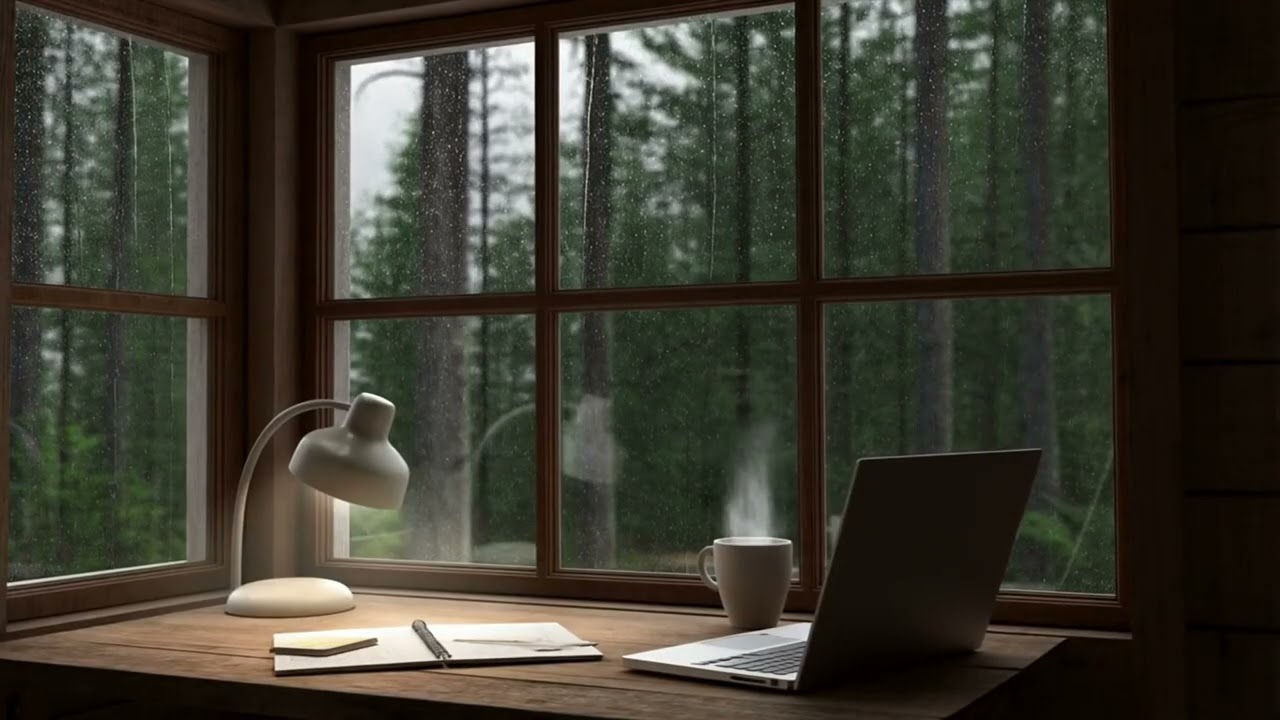 Forest Cabin Study Ambience 🌧 Rain Sounds for Study, Focus & Relaxation