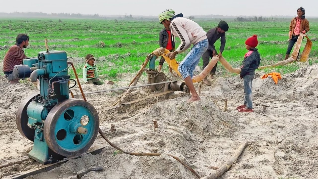 Farming Water irrigation System | 12 Diesel Engine Water Pump Machine Setup l Kisan Ka Water Pump 