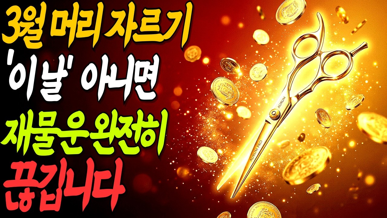🌿 3월 머리 자르기 좋은 날, 딱 '이 날' 아니면 재물운 완전히 끊깁니다  절대 아무 날이나 미용실 가지 마세요