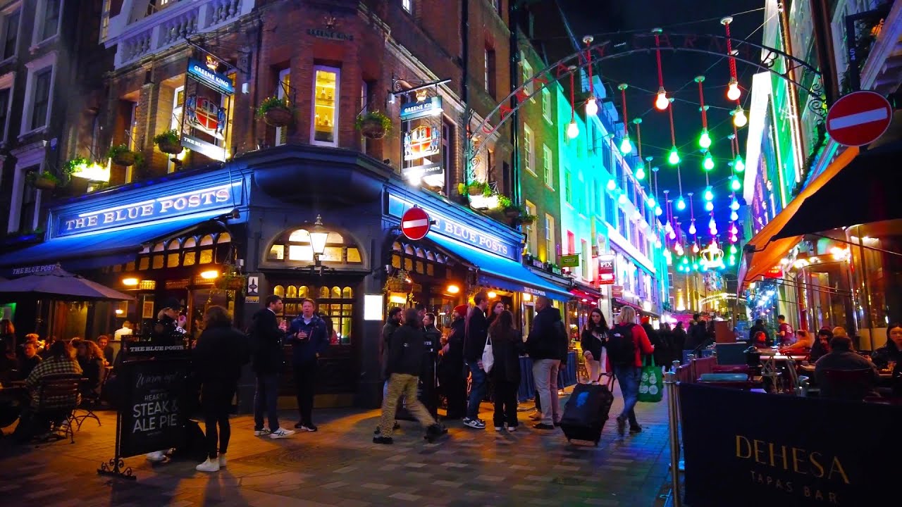 [4K] London City at Night | Kings Cross | West End | Square Mile