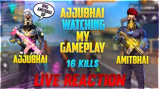 Ajjubhai Reaction On My Gameplay || 16 Kills in Free Fire || Desi Gamers